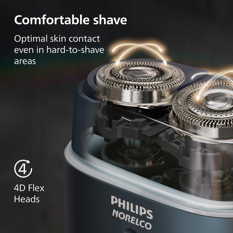 Philips Norelco Shaver 700 Series - Compact Electric Shaver, Lift & Cut System, Dual SteelPrecision Blades, 4D Flex Heads, Wet & Dry Shave, Travel Case, Model S794/94