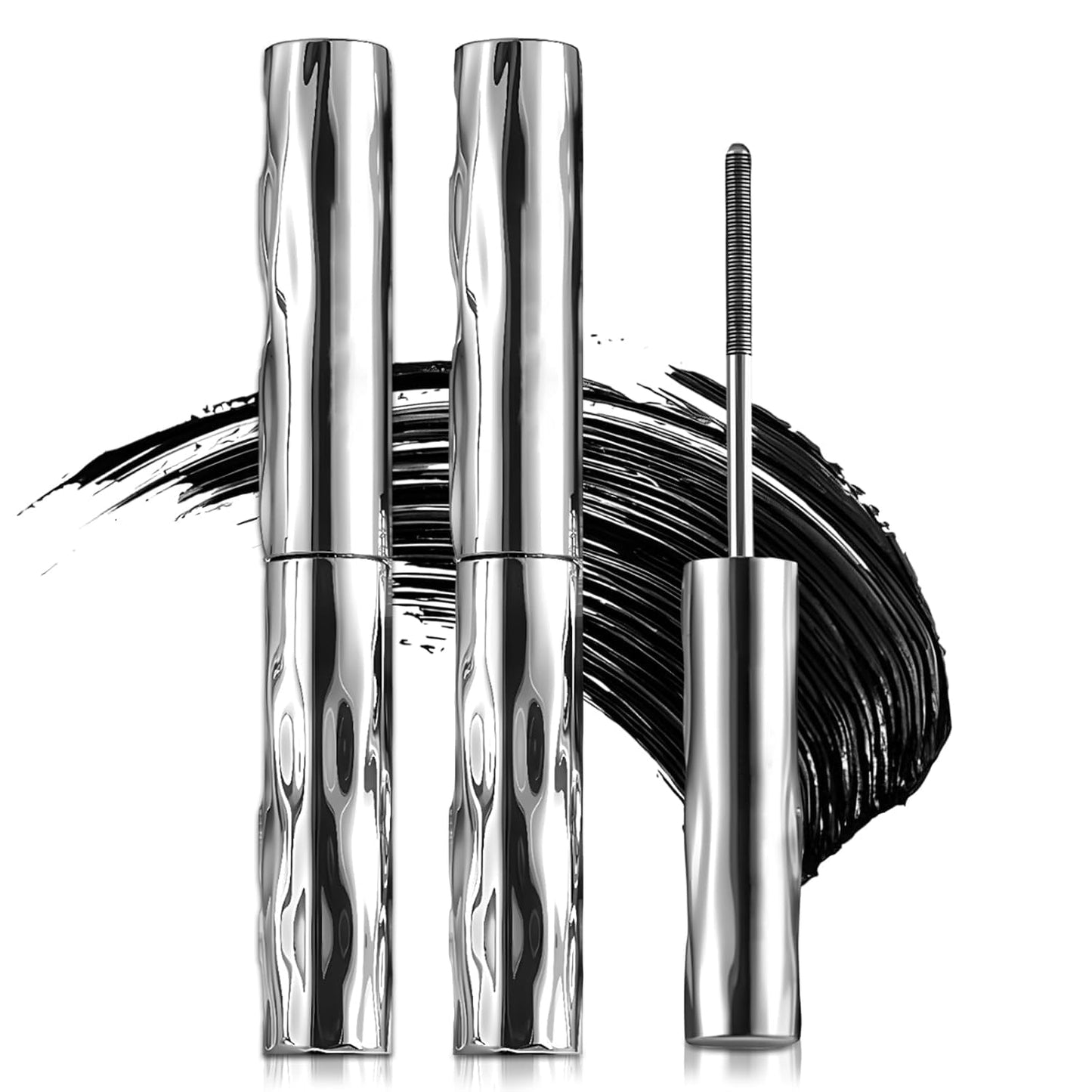 Waterproof Metal Wand Mascara - Volume & Length for Natural, Non-Smudged Lashes | Long-Lasting Curling Tubular Formula
