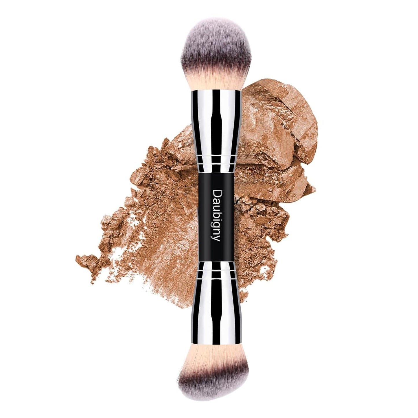 Dual-Ended Foundation & Concealer Makeup Brush - Premium Luxe Hair for Flawless Blending | Angled Design