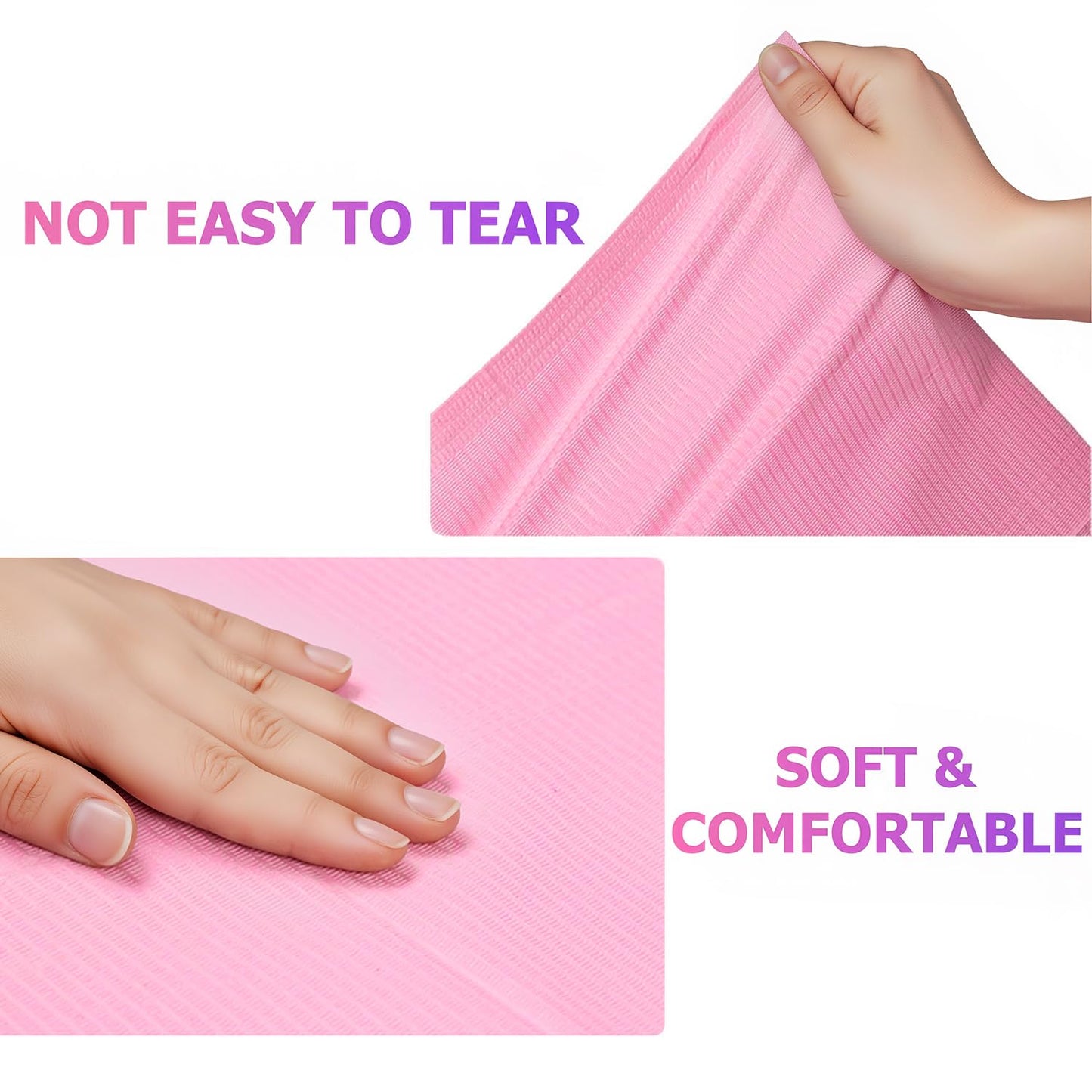 Disposable Nail Mats - 50 Pcs 3-Ply Absorbent Table Pads | 18” x 13” Nail Desk Protection for Manicure & Pedicure (Pink)