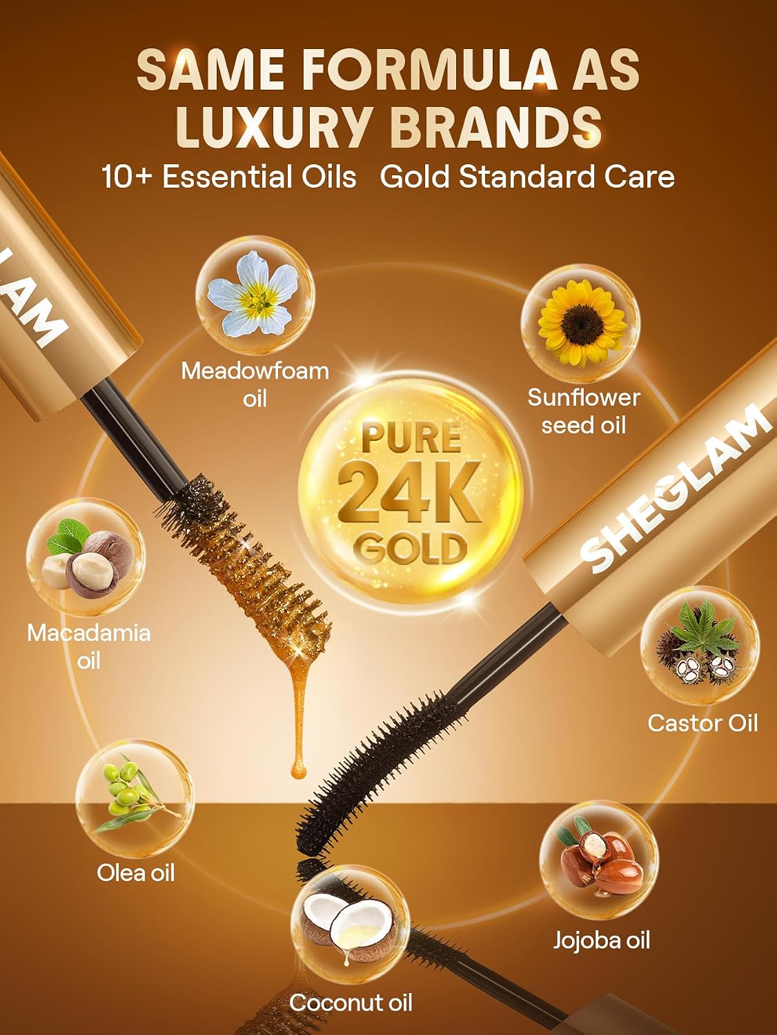 All-In-One 24K Multi-Effect Volume Mascara - Long-Lasting Definition & Rich Color
