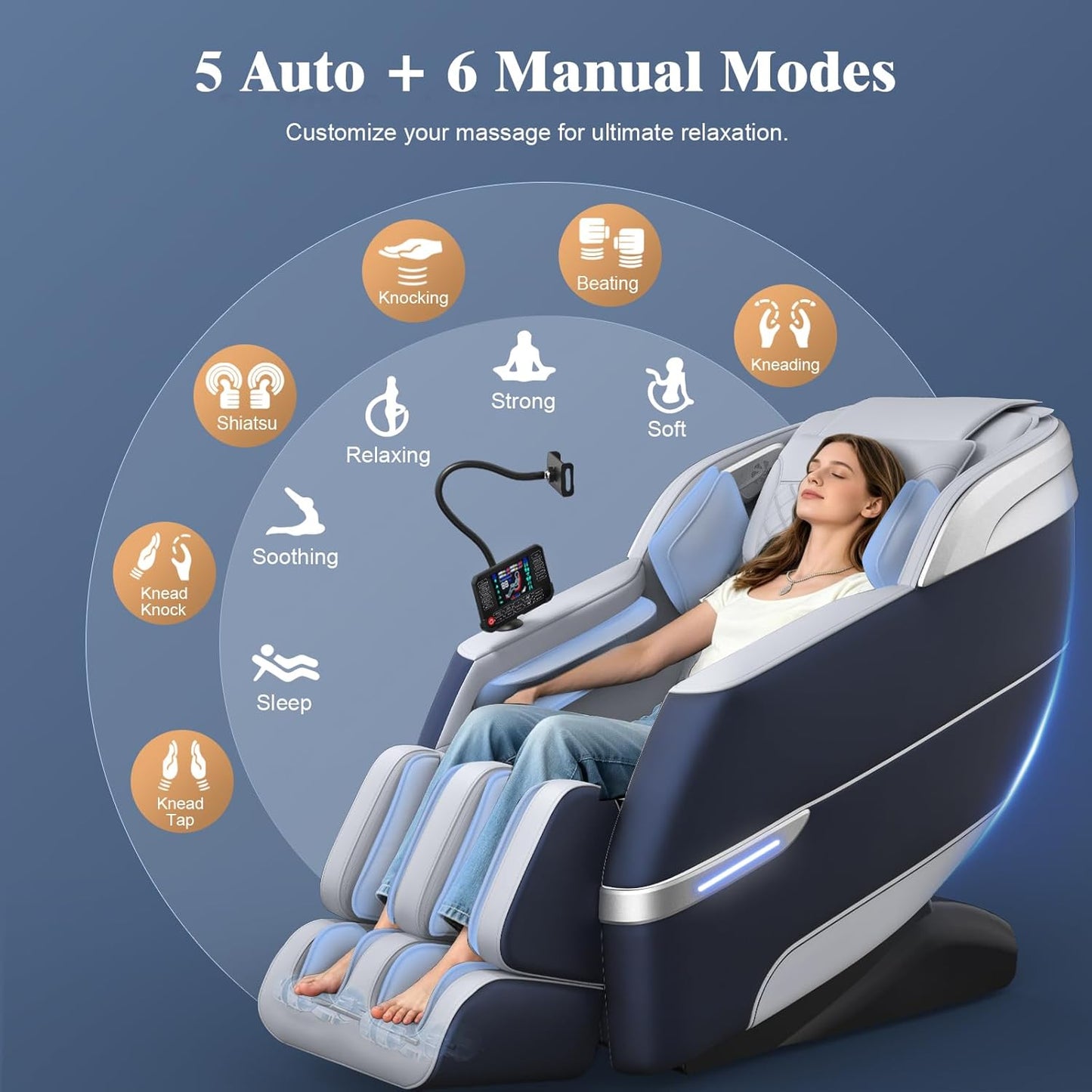 YONISEE 4D Massage Chair - Full Body Shiatsu Recliner with AI Control, Heating & Bluetooth | Zero Gravity SL-Track Design