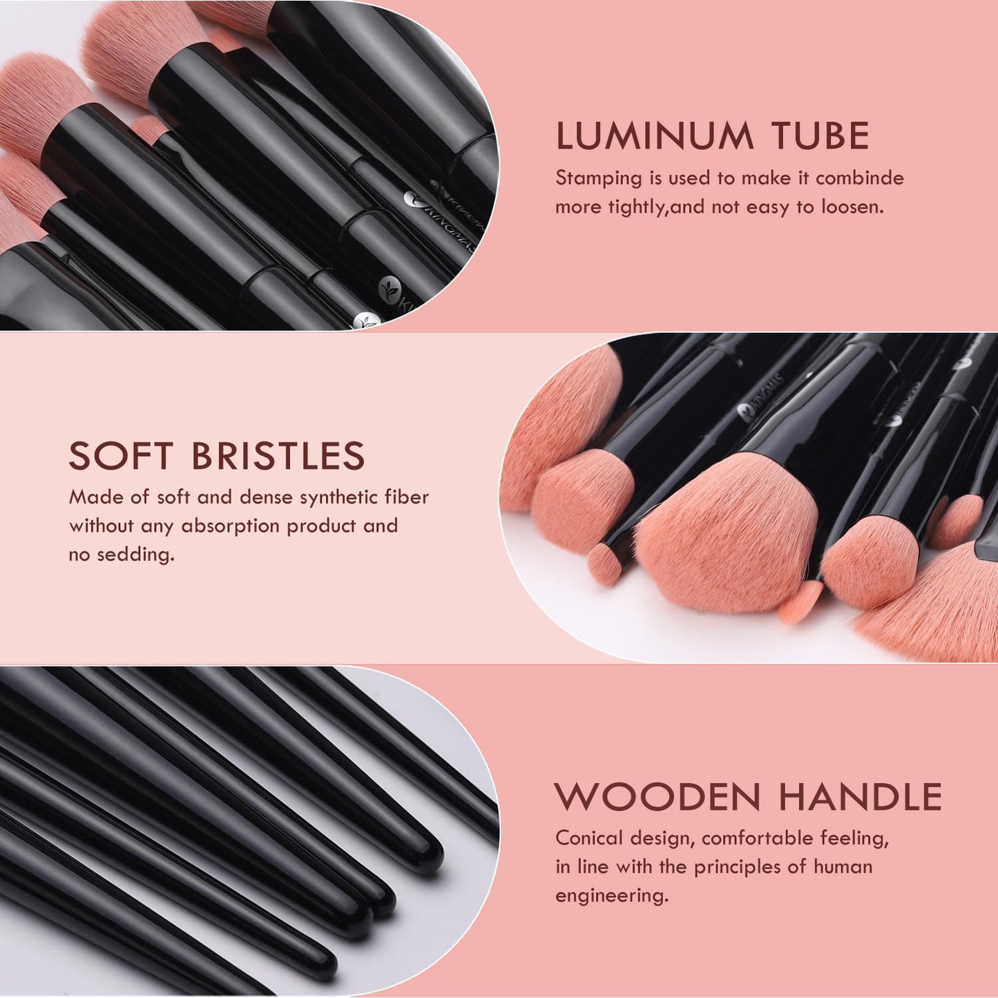 Premium 10-Piece Makeup Brush Set - Vegan & Cruelty-Free Ultra-Soft Face and Eye Brushes