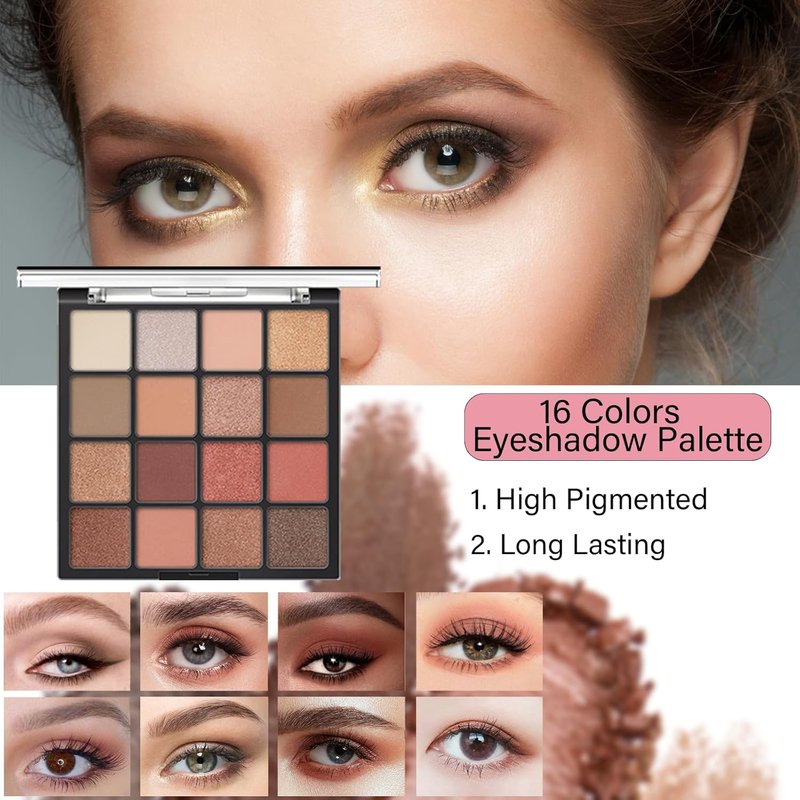 Makeup Set for Women - Complete Kit for Beginners & Pros | Travel-Friendly Eyeshadow Palette, Lip Gloss & More