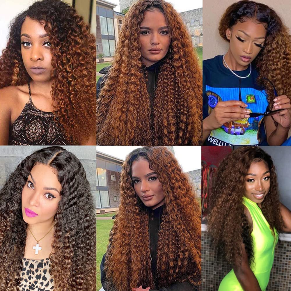 Ombre Brown Bundles #30 Human Hair Bundles Brown Deep Wave Bundle 24 26 28 inch #30 Body Wave Bundle