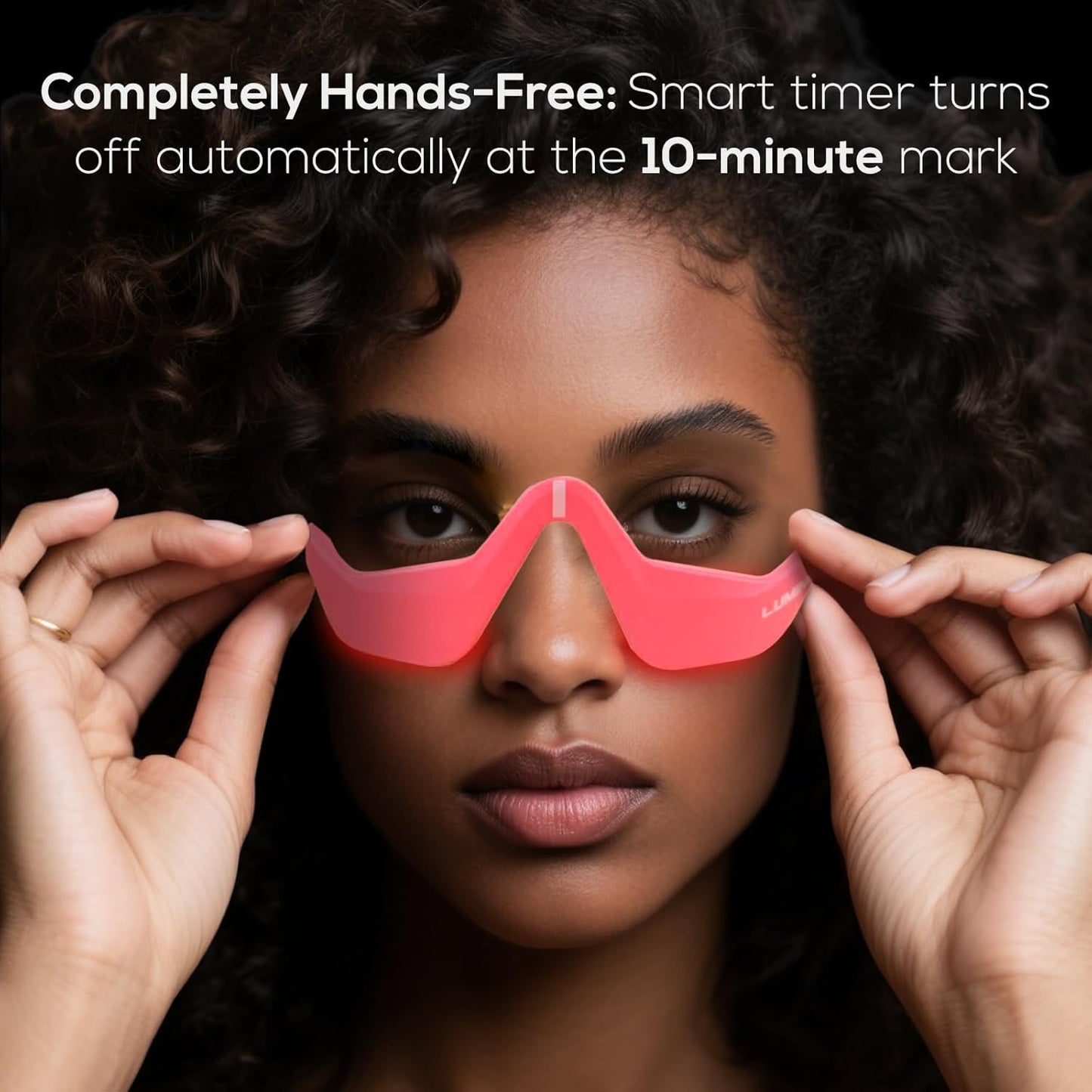 Under-Eye Red Light Therapy Device - Microcurrent Eye Massager for Puffiness & Eye Bags | Pink