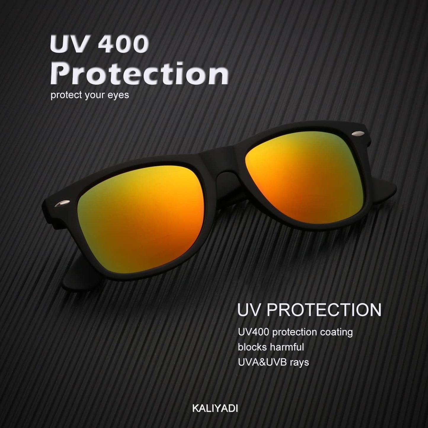 KALIYADI Polarized Sunglasses - Matte Finish, UV Blocking, Color Mirror Lenses | 3-Pack for Men & Women