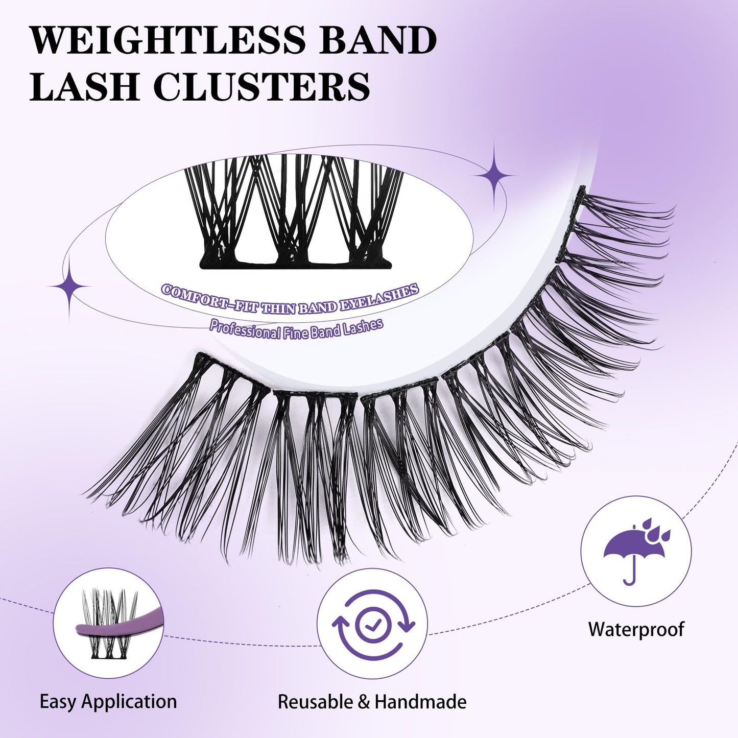 B&Q Wispy Lash Clusters Full B49,Eyelash Clusters 156PCS Comfortable band Cluster Eyelash Extensions,8-18mm Volume Individual Lashes Lightweight D Curl Lash Clusters Soft Eyelashes Natural Look(B49)