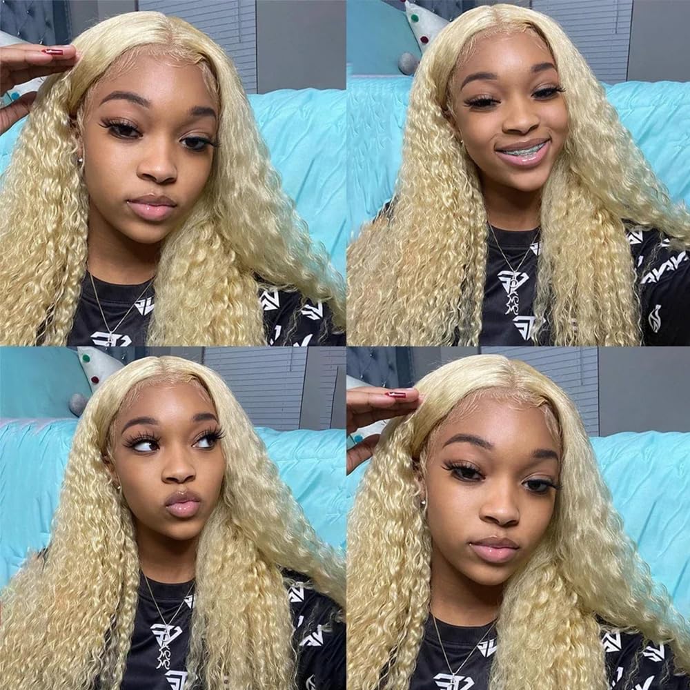 613 Human Bundles Blonde Kinky Curly Bundles Human Hair Brazilian Virgin Hair 1 Bundle 32 Inch 613 Curly Bundle Liar Weave 100g