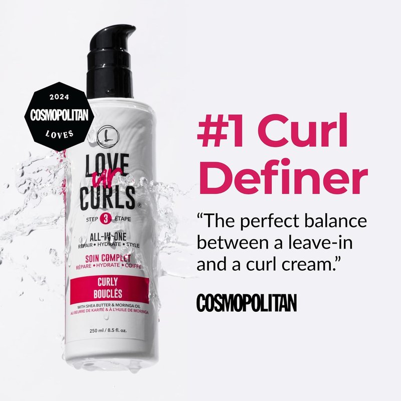 All in One Curl Cream Styler - Anti-Frizz Curling Cream for Curly Hair | Hydrate & Define with Shea Butter, 250mL