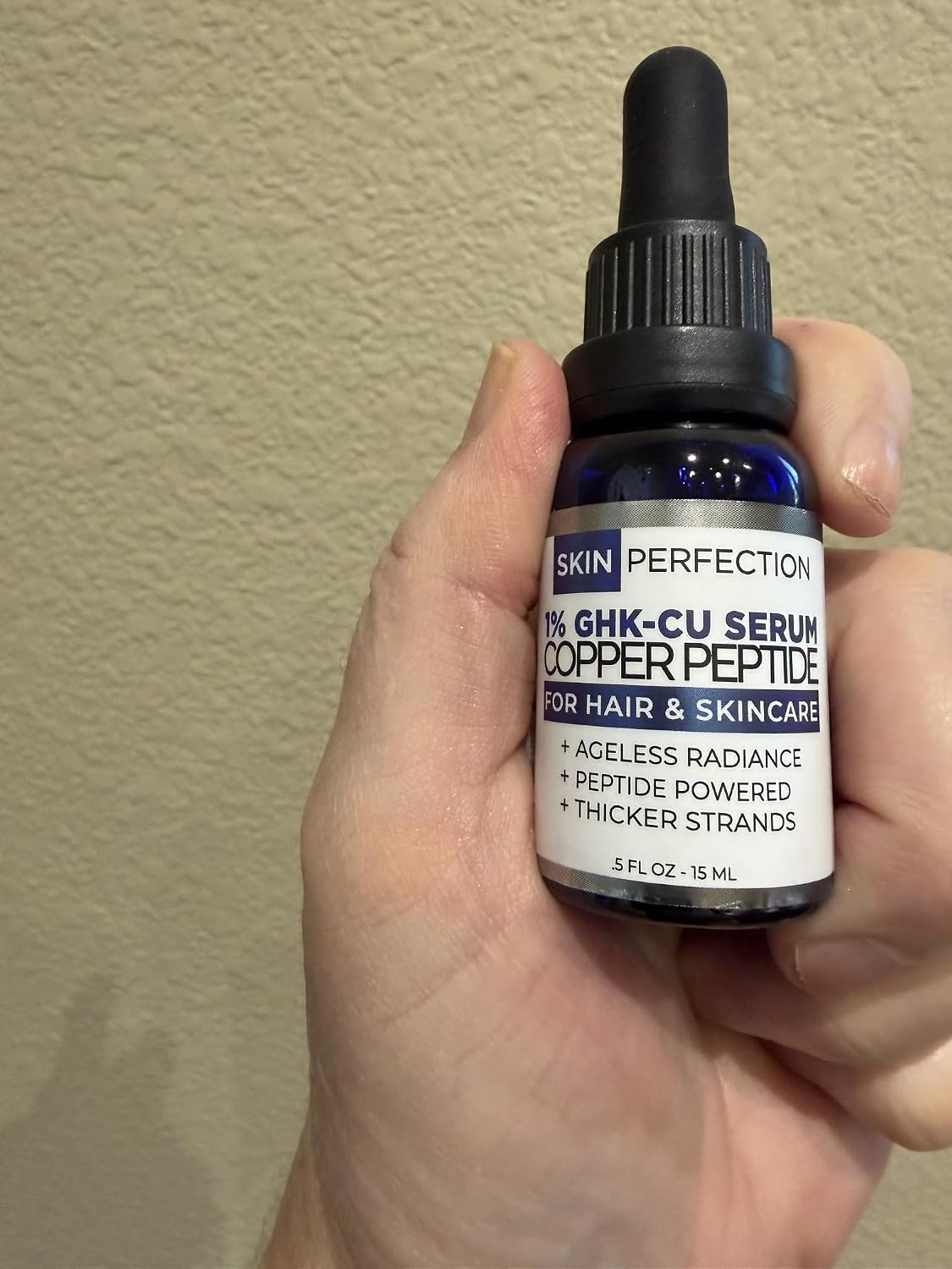 1% GHK-Cu Copper Peptide Serum - Vegan Face & Neck Treatment | 0.5 fl oz