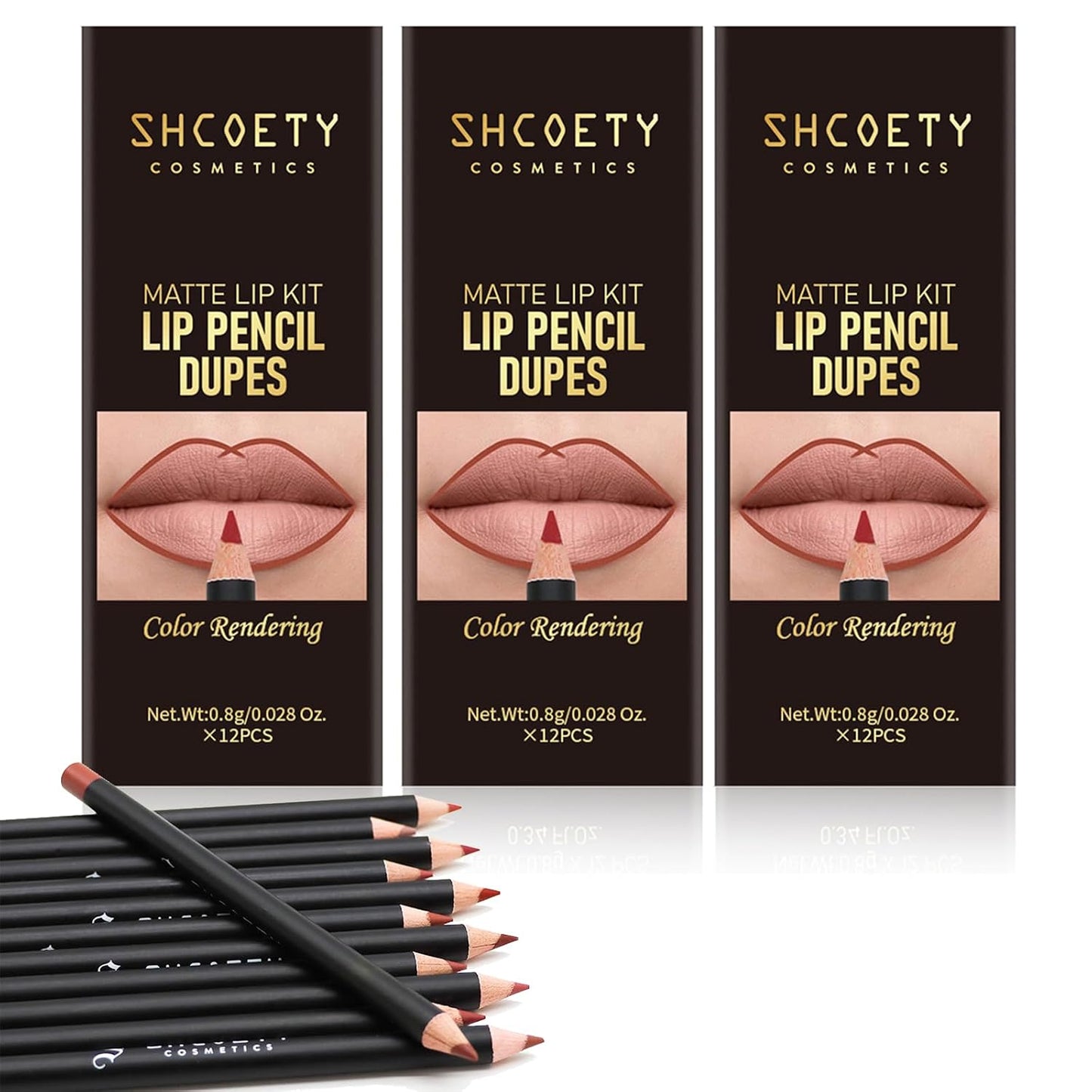 Matte Lip Liner Set - 36 Pcs Waterproof Longwear Lip Pencils | Smooth, High Pigmented Natural Makeup