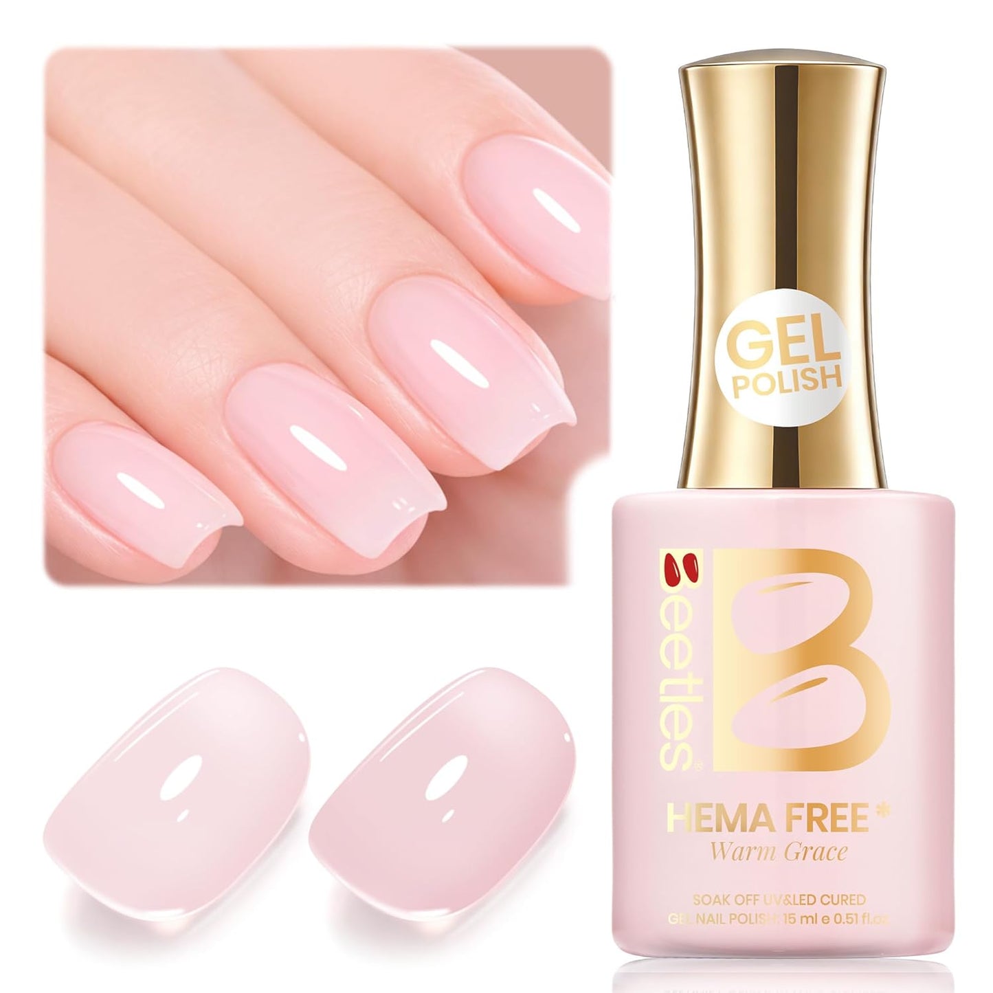 Beetles Purple Gel Polish - Lilac Light Purple Nail Color | 15ml Soak Off UV LED Gel for Summer Manicure