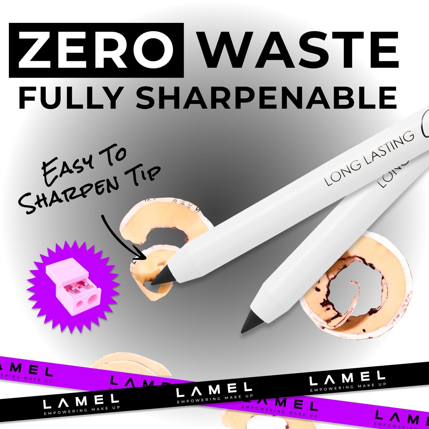 Lamel No Smudge Gel Eyeliner - Waterproof Deep Black Pencil | 10-Hour Wear, Vegan, Contact Lens Friendly