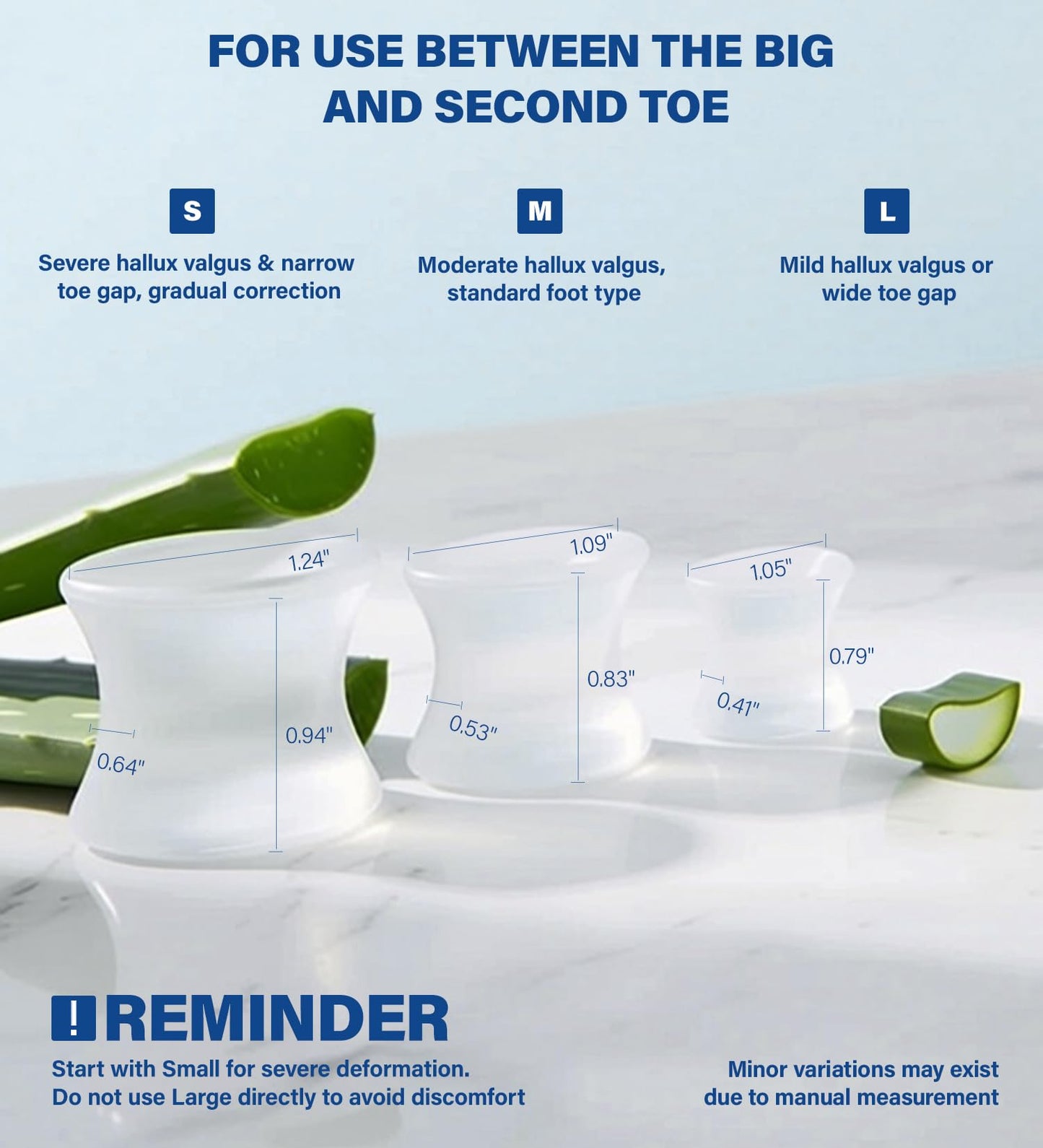 12 Pack Gel Toe Separators & Spacers - Aloe Infused Bunion Pads for Overlapping Toes, Hammer Toes & Big Toe Alignment - Medical Grade Toe Straightener for Men & Women, Transparent & Washable (M)