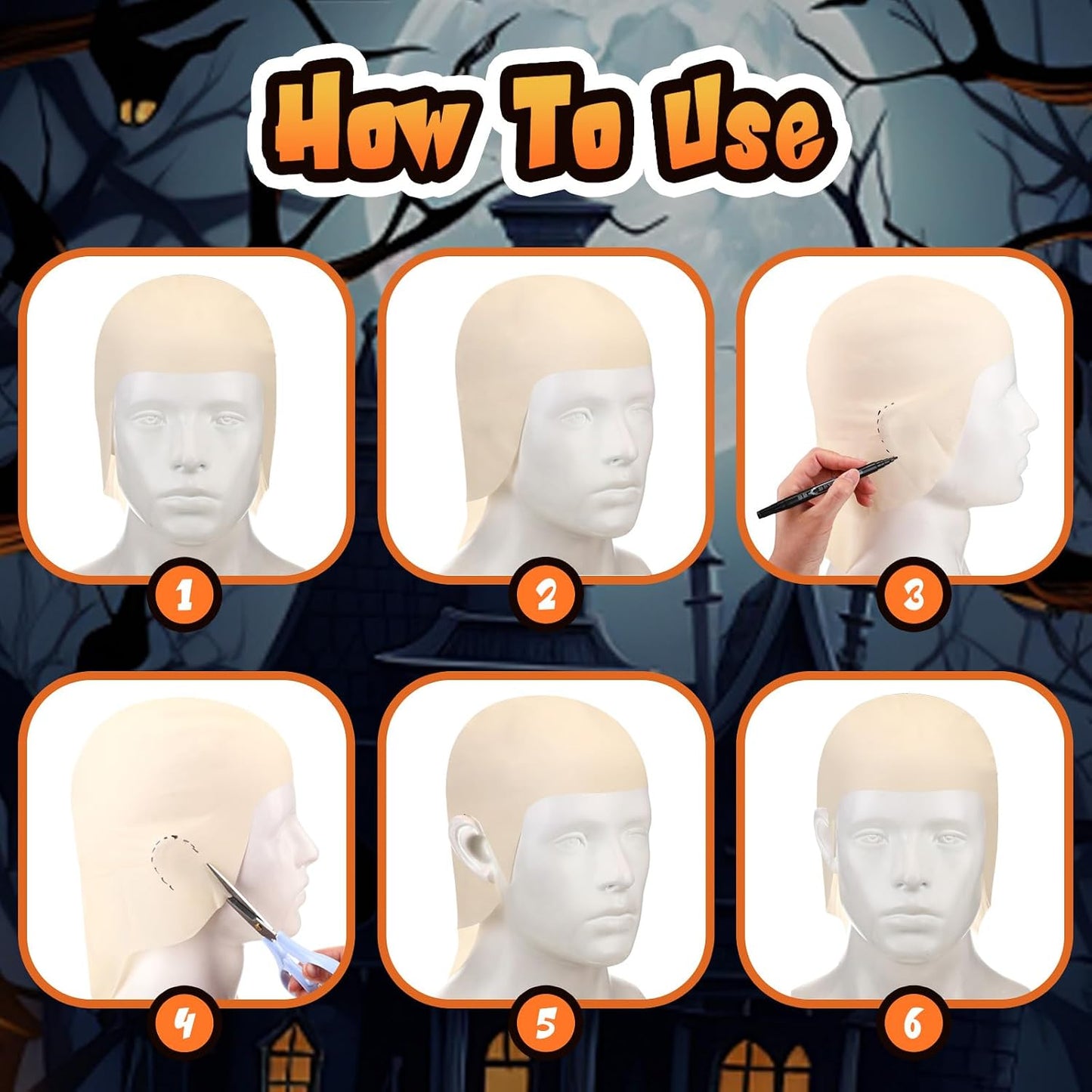Bald Cap for Halloween | Nylon Wig Cap for Makeup & Cosplay - Unisex, Comfortable Fit