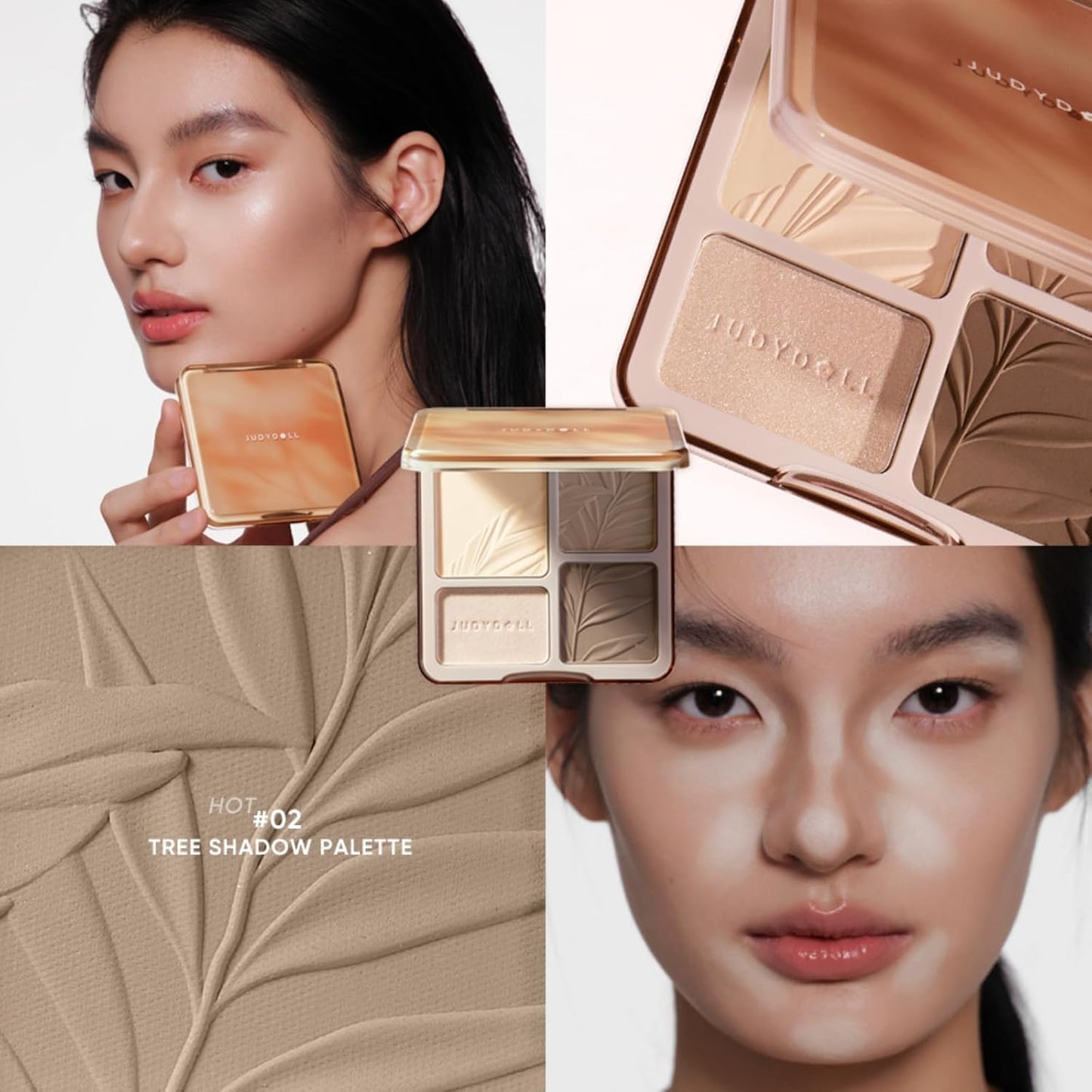 Highlight & Contour Palette - All-in-One Matte Face Makeup for Warm Skin Tones | Blendable Compact for Beginners