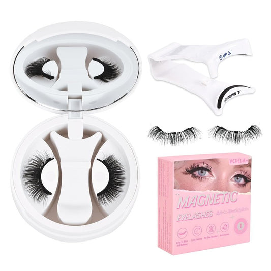 Vevela Magnetic Eyelashes Kit, 1 Pair Magnetic Lashes Natural Look with Applicator, No Glue Needed & Reusable，Easy to Wear and Remove (VE-US-YC-1D01)