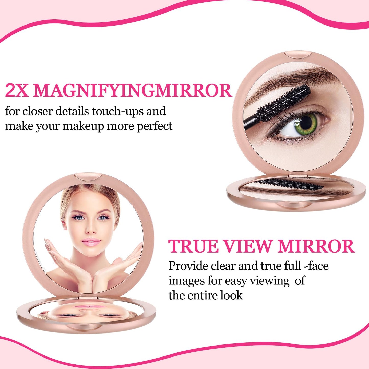 Soaoo 24 Set Inspirational Compact Mirror Bulk Metal Round Shell Sometimes You Forget Your Awesome Gifts for Women Appreciation Double-Sided Purse Mirrors Employee Coworker Wedding Gift