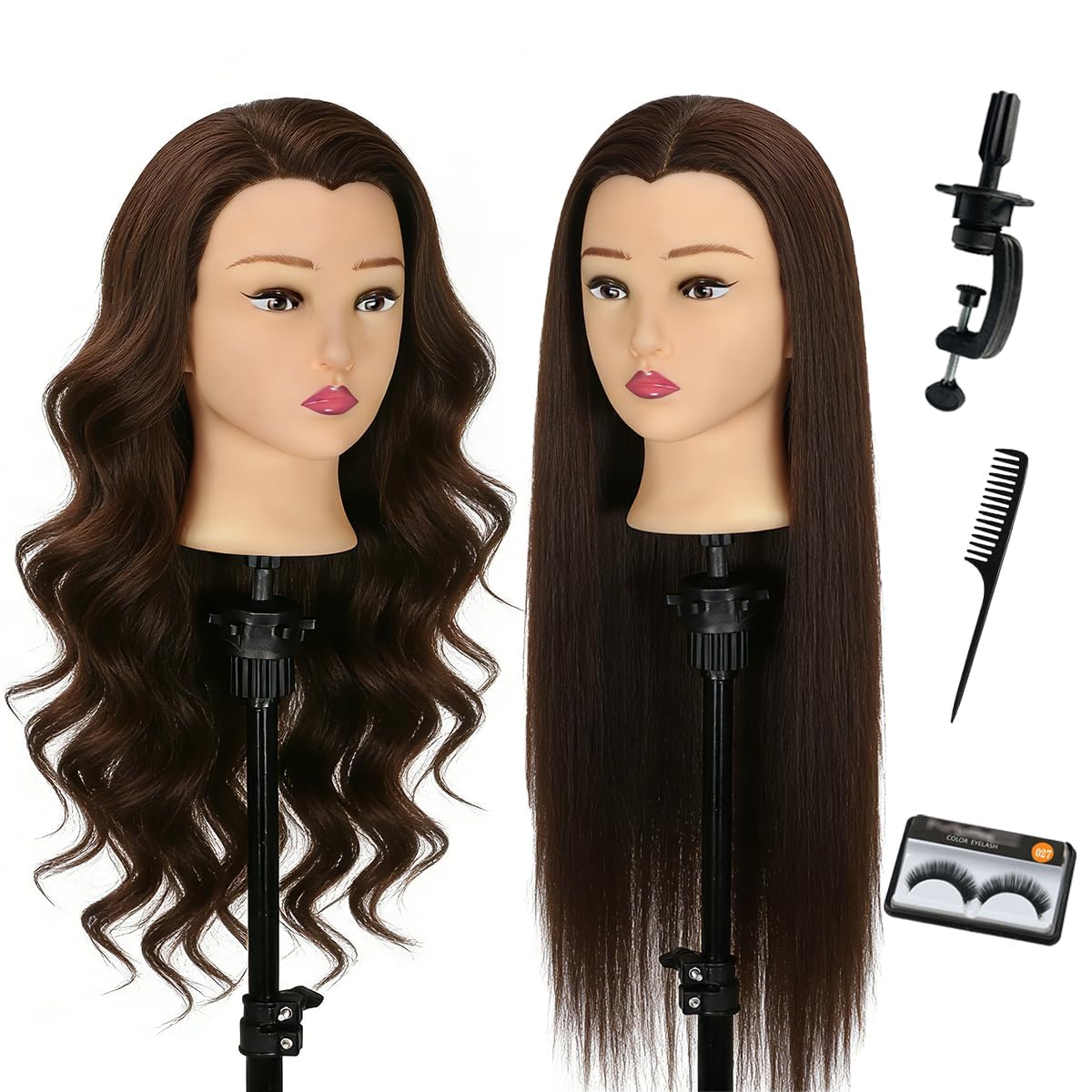 Human Hair Mannequin Head for Hairstyling | Heat Resistant Doll Head for Cosmetology Practice (Blond 27#)