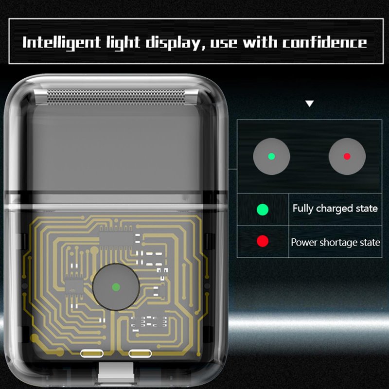 Electric Foil Shaver for Men: Compact Travel Razor for Face - IPX7 Waterproof & USB-C Fast Charging - 3D Floating Head & Hyper-Glide Blades - Hypoallergenic for Sensitive Skin with Battery Indicator