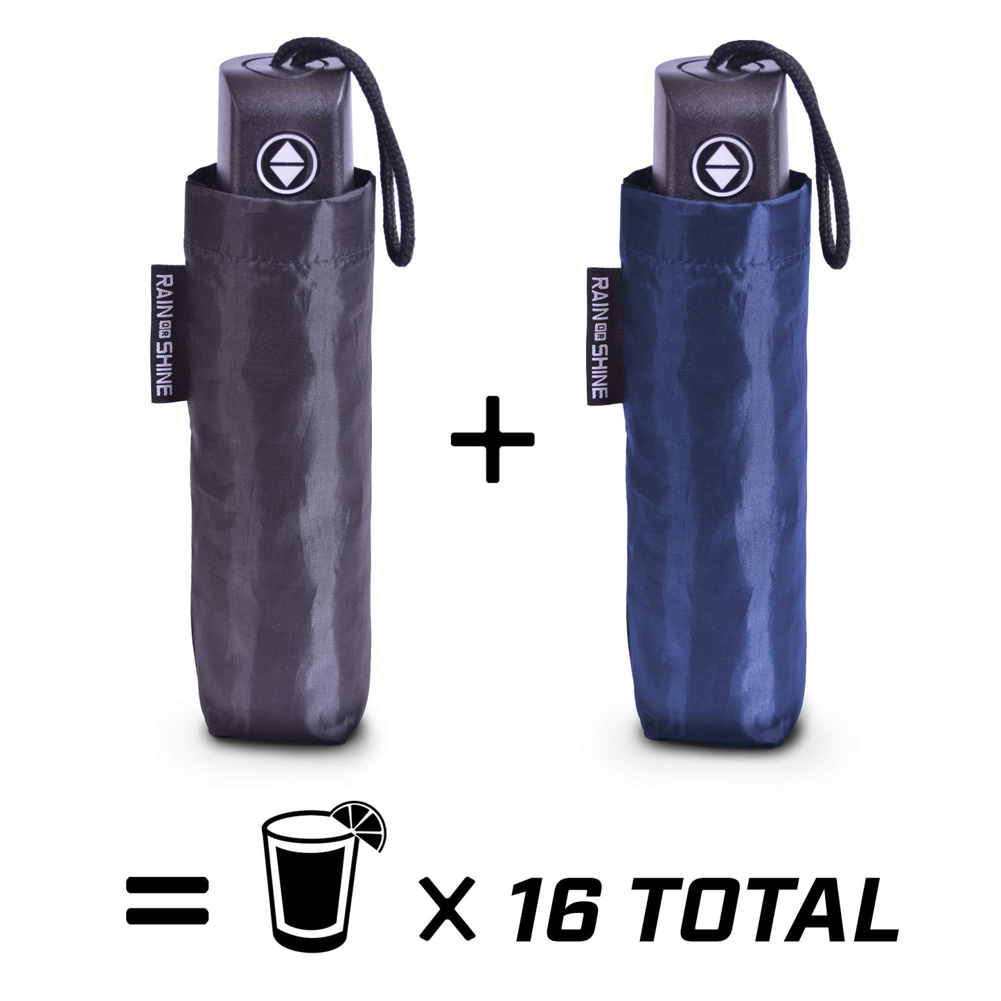 GoPong Rain or Shine Umbrella Flask 2 Pack (24 oz Total) - Hidden Alcohol Travel Flasks - Secret Liquor Containers for Theme Parks, Cruises, and Sports Events – Includes Funnel & Spout