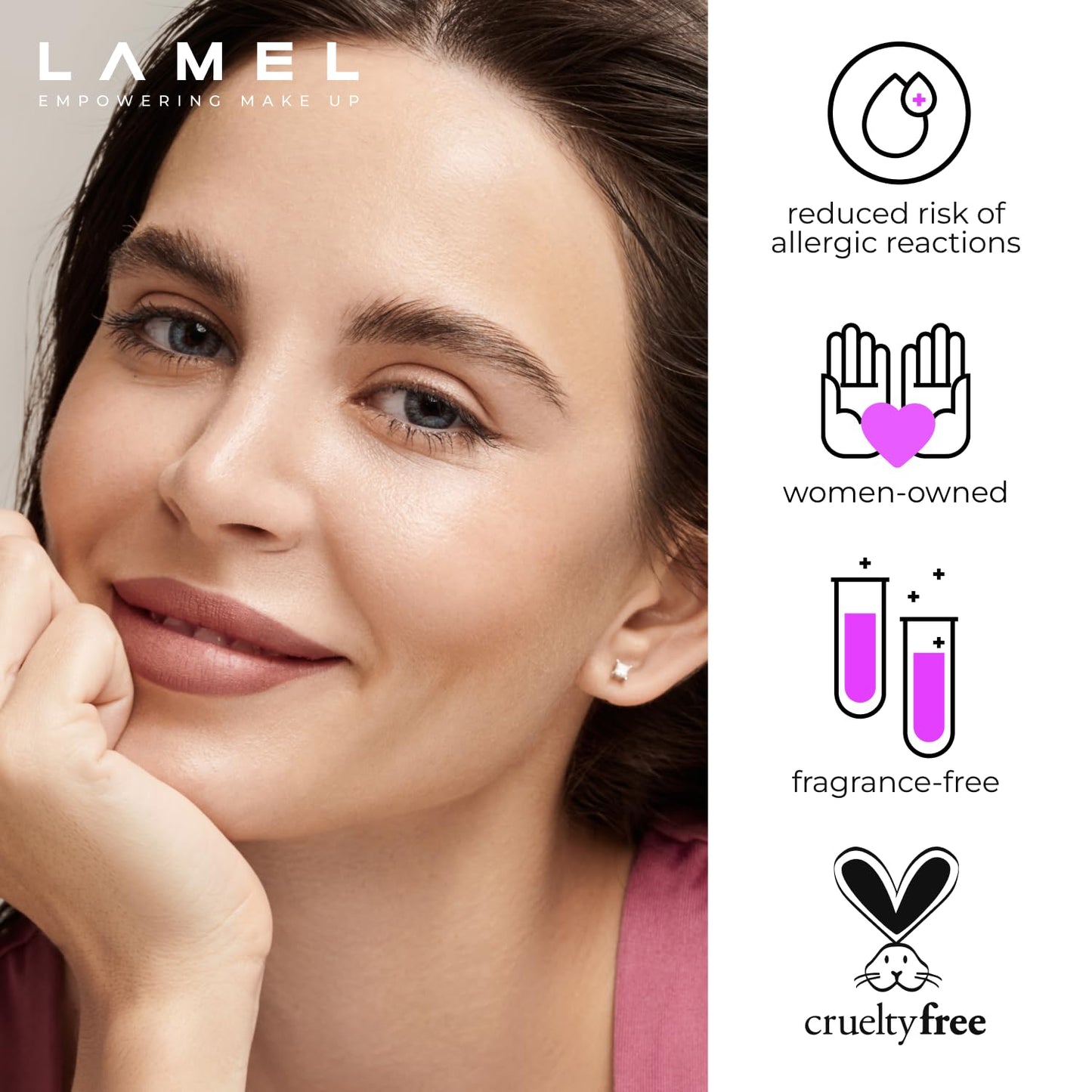 Lamel Gel Lip Liner Pencil - Waterproof 2-in-1 Lip Liner | Nude, 8-Hour Wear, High Pigment, Creamy Texture