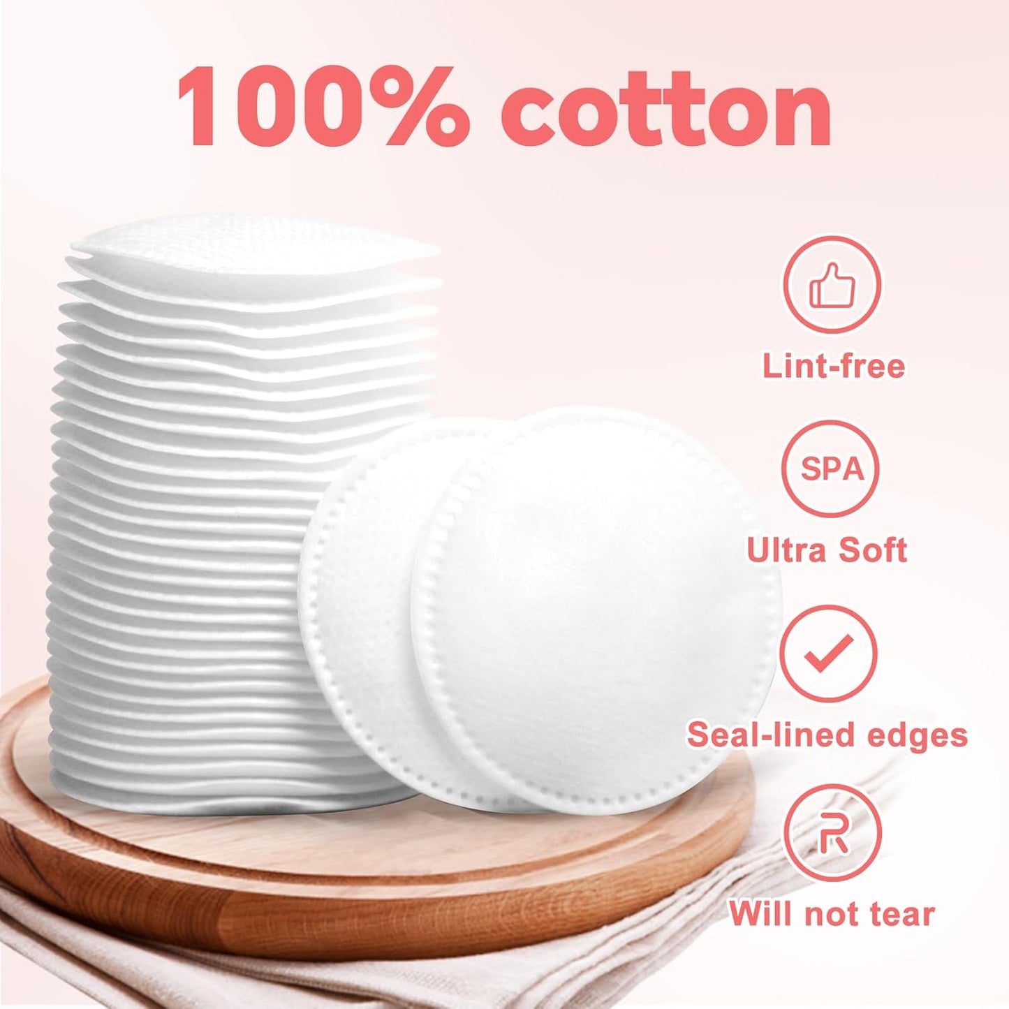100% Pure Cotton Round Makeup Remover Pads - Lint-Free, Soft & Hypoallergenic | 210 Count