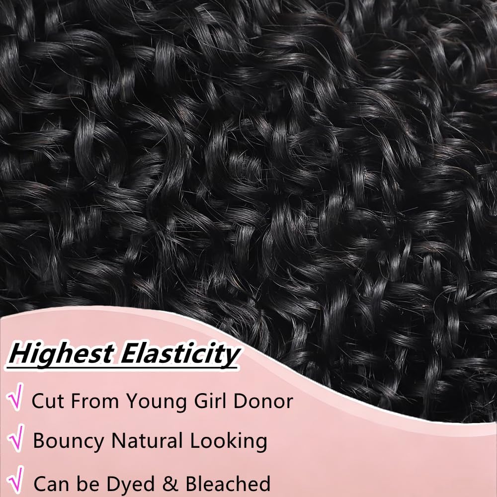 Burmese Curly Bundles Human Hair 3Pcs Curly Human Hair Bundles with Spiral End 22 24 26 Inch 12A Unprocessed Virgin Hair Quick Weave for Women Natural Black