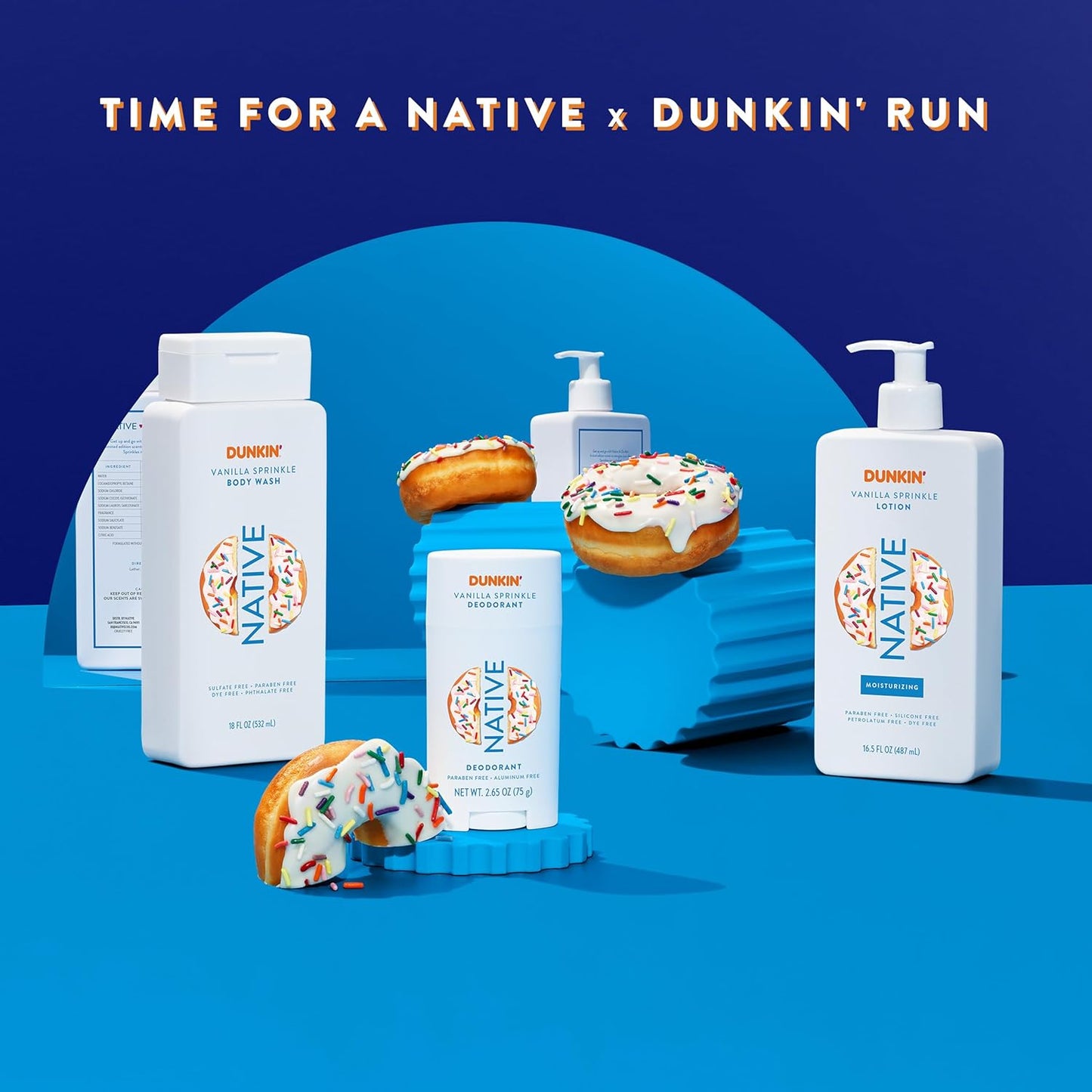 Native Body Lotion - Dunkin Vanilla Sprinkle Moisturizer for Dry Skin | 16.5 oz Plant-Based Formula