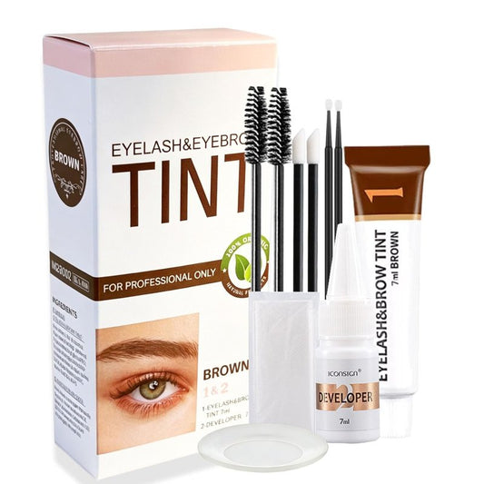 Lash & Brow Color Kit - 2-In-1 Professional Eyelash & Eyebrow Dye | Long-Lasting Results, 7ml (Brown)