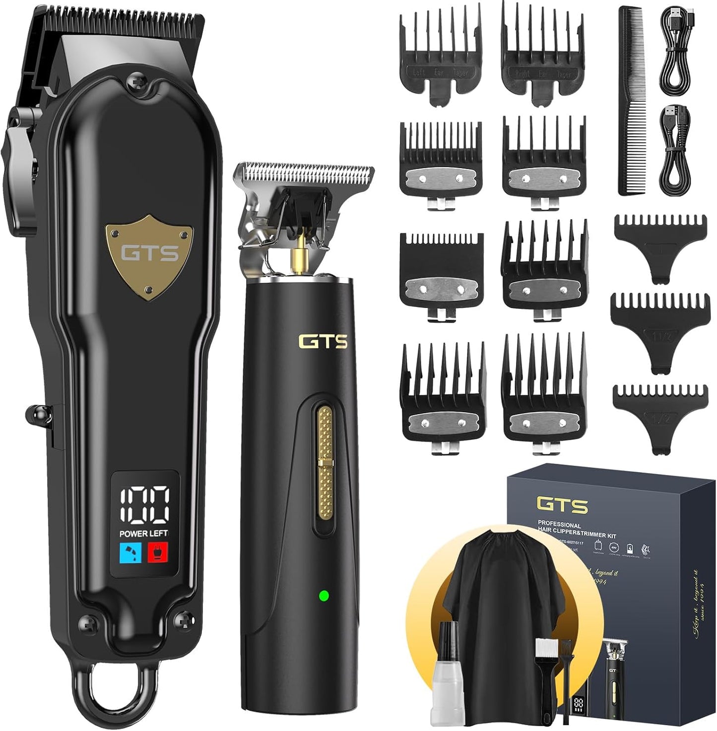 GTSPro Hair Clippers for Men - Electric Trimmer Set with Box | Professional Barber Clippers in White