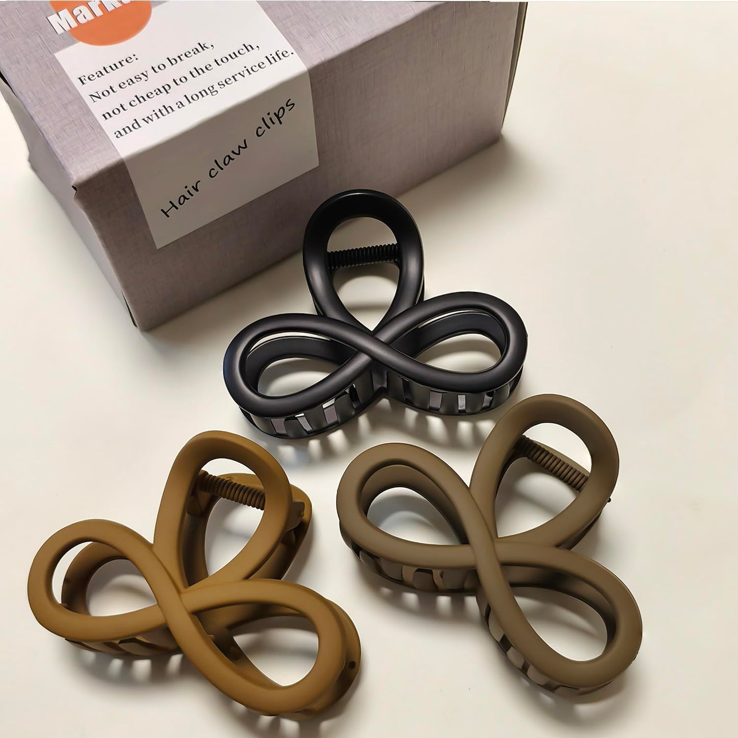 Hair Claw Clips - Unbreakable No Slip Matte Design for Thin & Medium Thick Hair | 3.3 Inch, 3 Pack