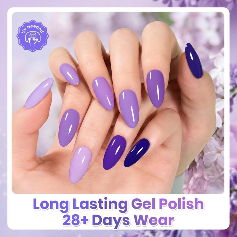 Beetles Purple Gel Polish Set - Lalic Reverie Collection | Trendy Soak Off LED Nail Gel Kit for DIY Manicure at Home