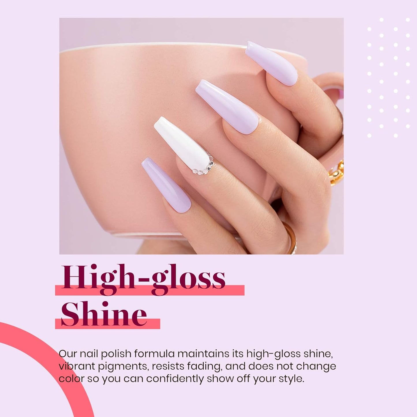 Beetles Purple Gel Polish - Lilac Light Purple Nail Color | 15ml Soak Off UV LED Gel for Summer Manicure