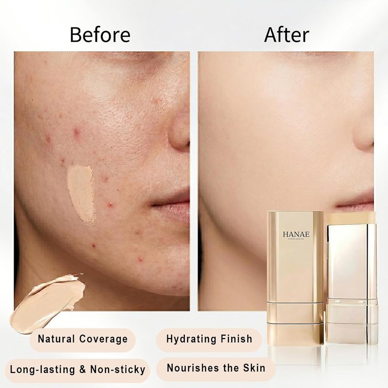 Korean Dual-Ended Foundation Stick - Natural Seamless Finish & Long-Lasting Coverage | Suitable for All Skin Types
