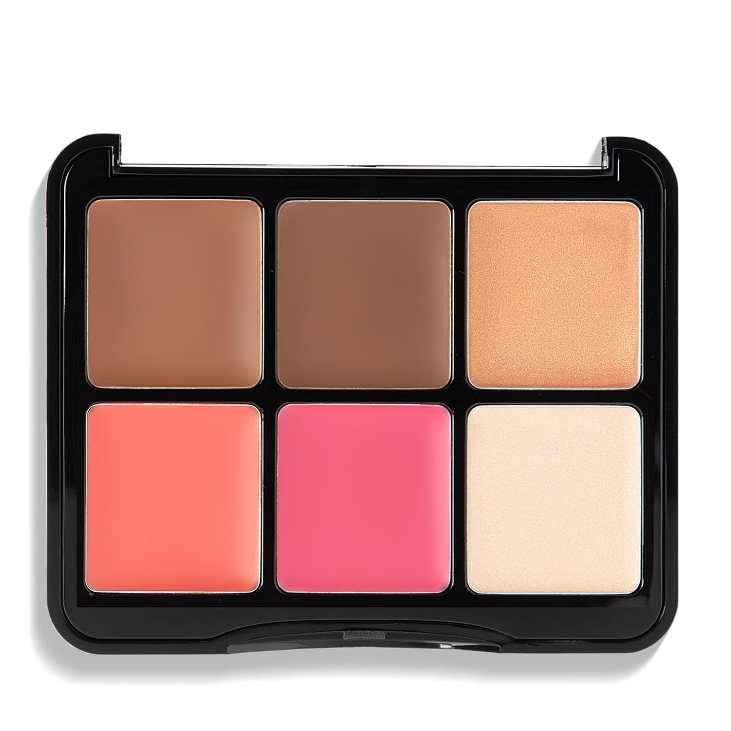 Cream Face Palette - W7 Let’s Face It 6-Pan Bronzer, Blush & Highlight - Light Soft Glow, Creamy & Blendable Makeup