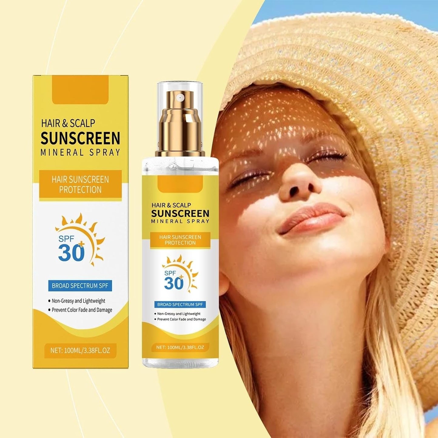 Hair & Scalp Sunscreen Spray SPF 30+ | Lightweight UV Protection, Non-Greasy Formula, Water-Resistant