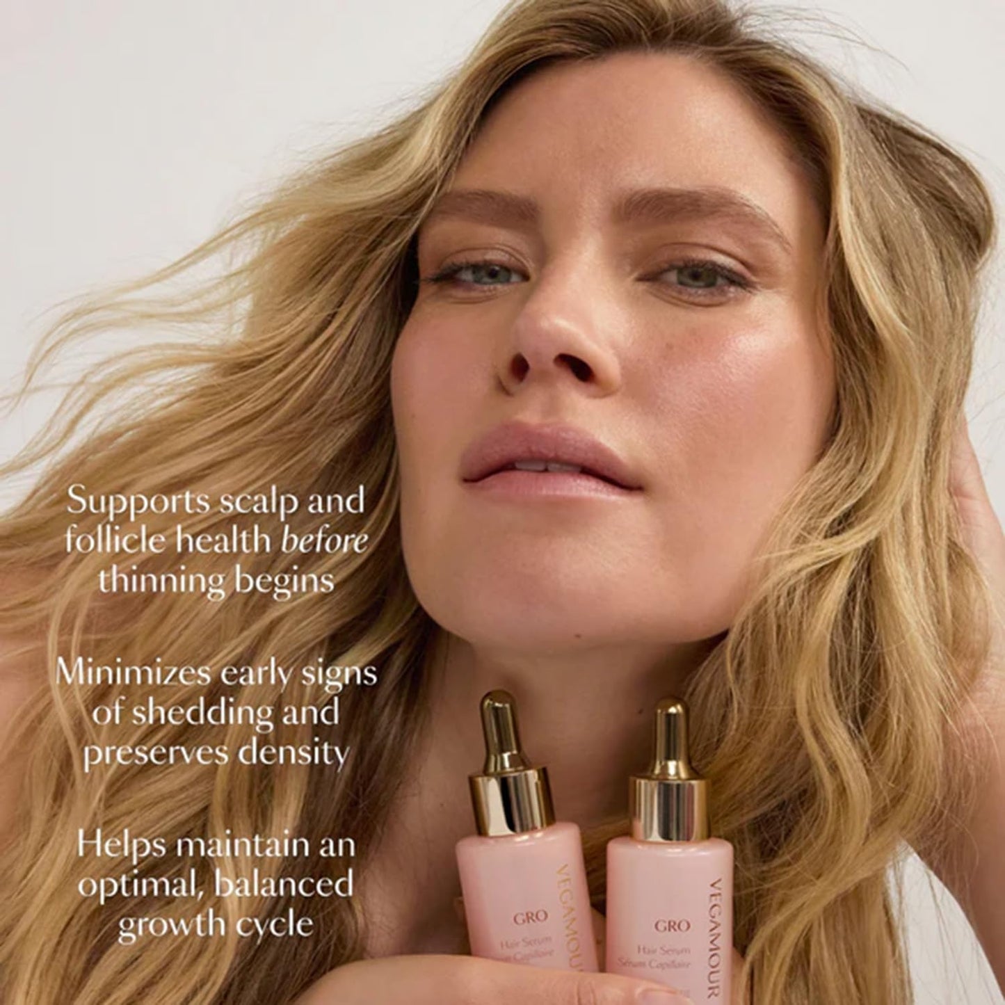 VEGAMOUR GRO Hair Serum for Hair Thinning, Thicker Fuller Looking Hair, Non Oily Tonic, 3 pack, 90 day supply