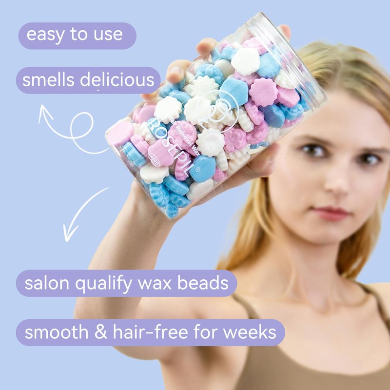 Rosepil Flower Shaped 1LB Hard Wax Beads - 7 Unique Designs, Gentle Floral Scent, Color-Changing Wax Beads | All-Body Hair Removal (Face, Bikini, Arms, Legs) | At-Home Wax Refill for Women & Men