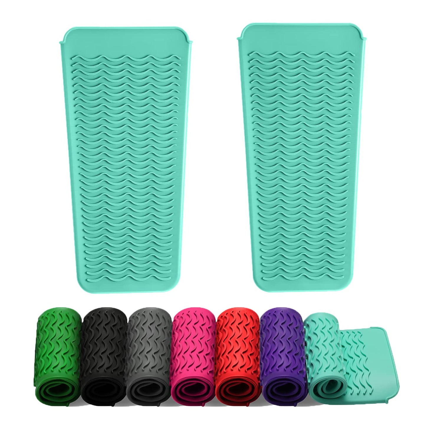 ZAXOP Silicone Mat Pouch for Flat Iron & Curling Iron - Heat-Resistant, Black