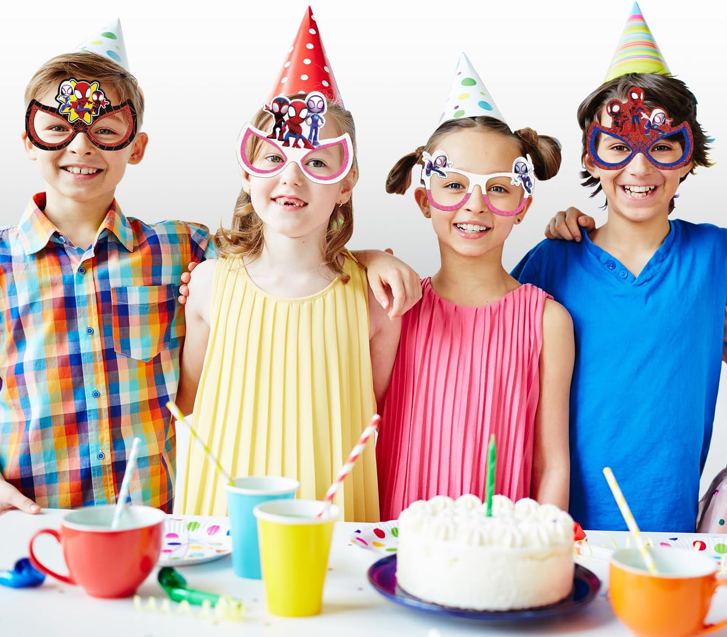 Spider Themed Party Set - 12Pcs Decorative Glasses for Kids' Birthday Parties | Cosplay Style