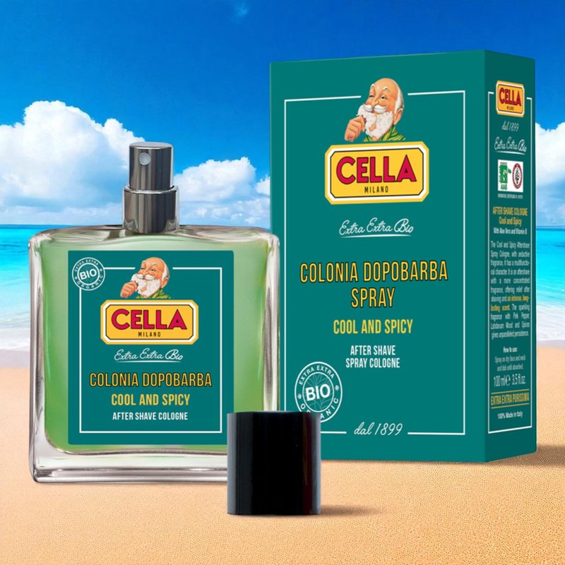 Cella Milano Aftershave Spray Cologne Cool Spicy – Refreshing Italian Aftershave with Menthol & Allantoin – Invigorating Scent, Soothes Razor Burn, Alcohol-Based Splash for Men – 100ml