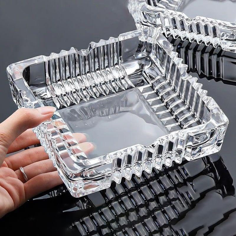 Handcrafted Glass Ashtray for Indoor & Outdoor Use - Elegant Decor