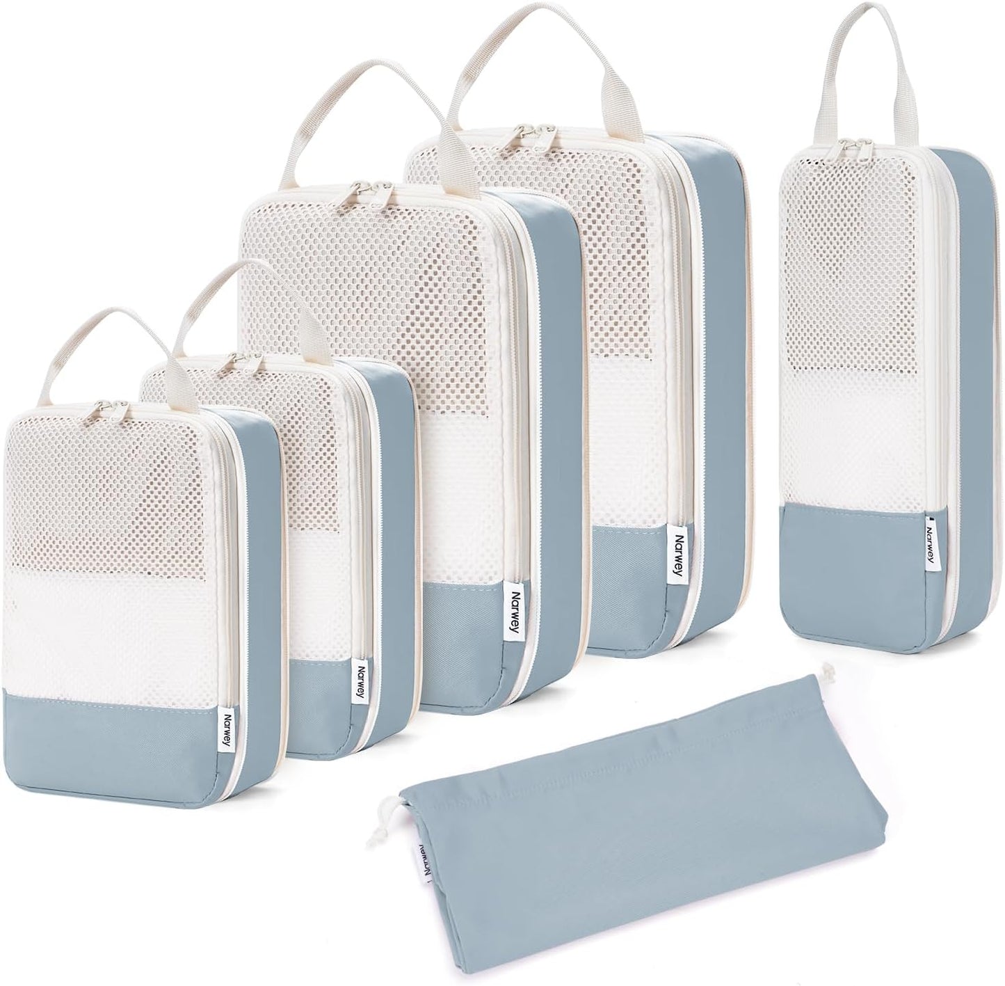 Compression Packing Cubes Set - Durable Travel Organizers for Men & Women | 6-Piece Luggage Storage Solution