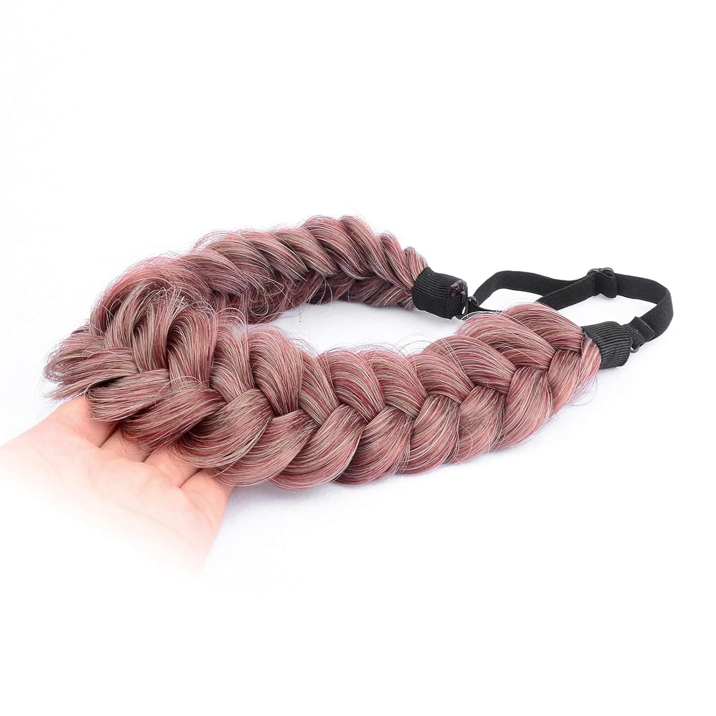 Messy Wide 2-Strand Synthetic Hair Braided Headband - Chocolate Toast | Stylish Hairpiece for Women & Girls