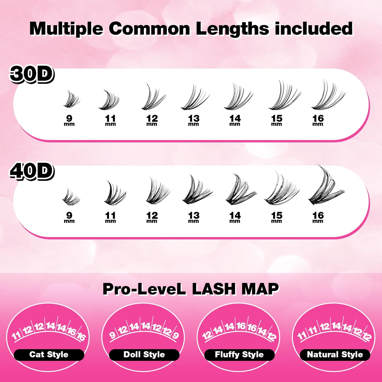 560pcs Lash Clusters Kit with Bond, Seal and Tweezers, Natural False Eyelashes Kit, 9-16mm D Curl 30D+40D Wispy Cluster Lashes, Individual Eyelash Extensions for Beginners At Home