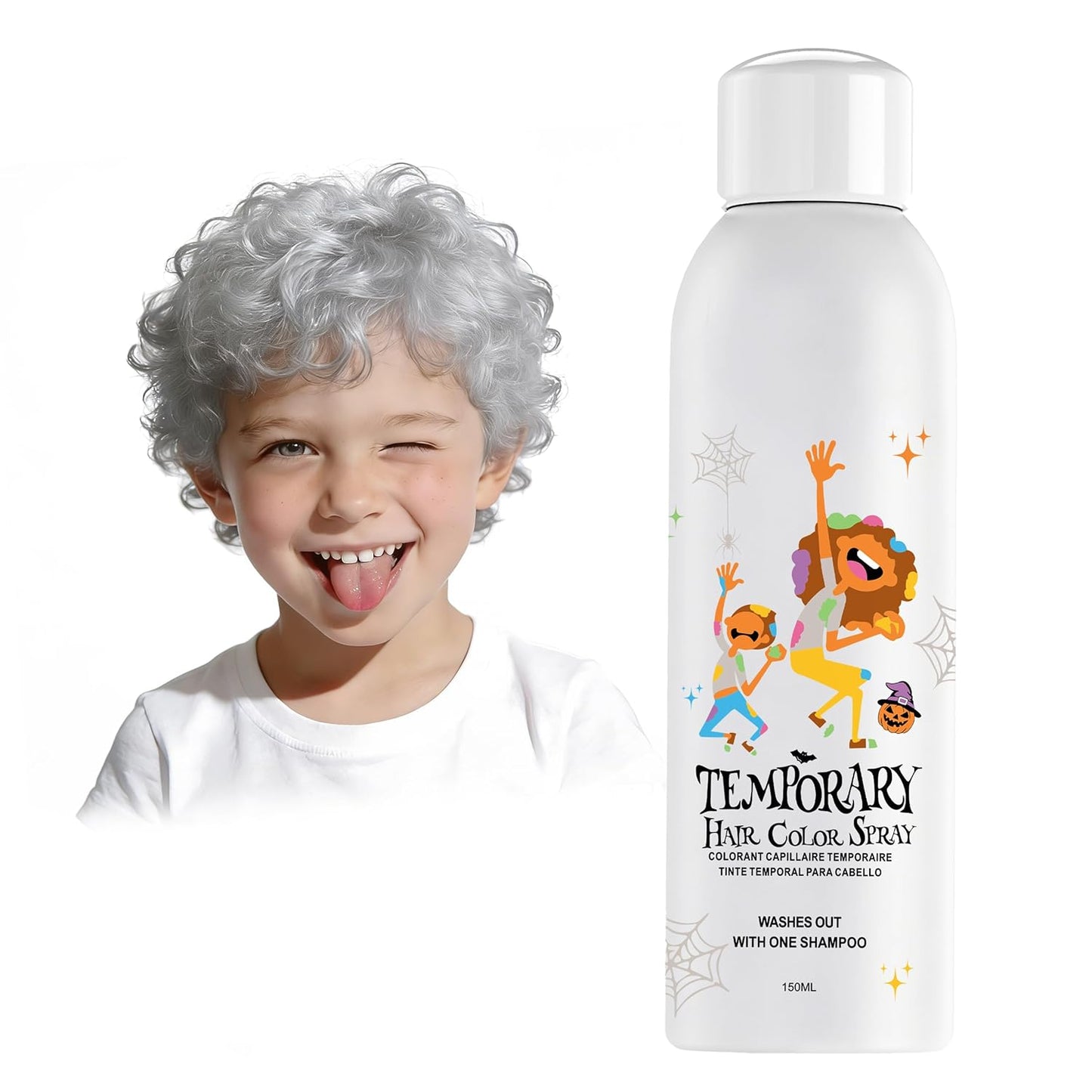 Gold Temporary Hair Color Spray - Instant Silver Hair Dye for Parties | 150ml Washable & Disposable