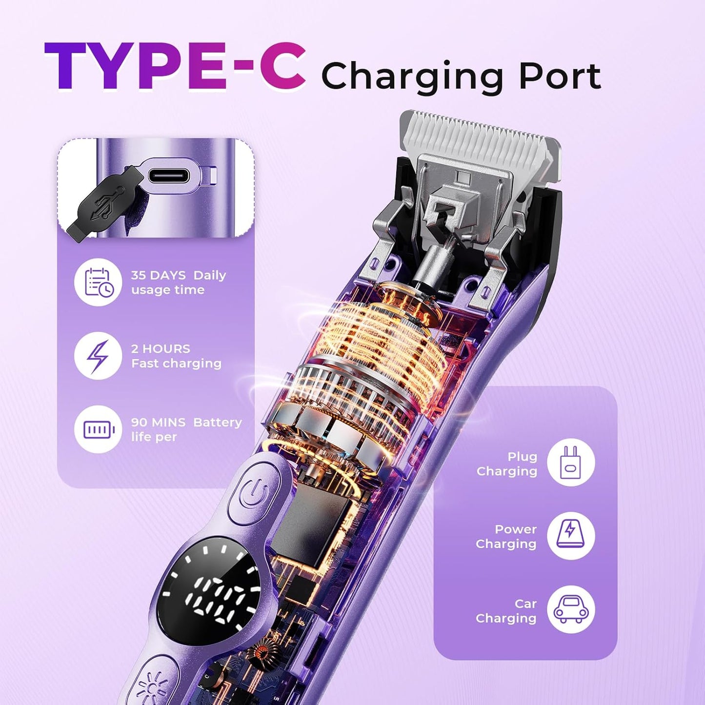 Bikini Trimmer for Women - 4-in-1 Electric Razor with Dual Heads | Wet & Dry Use, Rechargeable for Body, Face & Sensitive Areas
