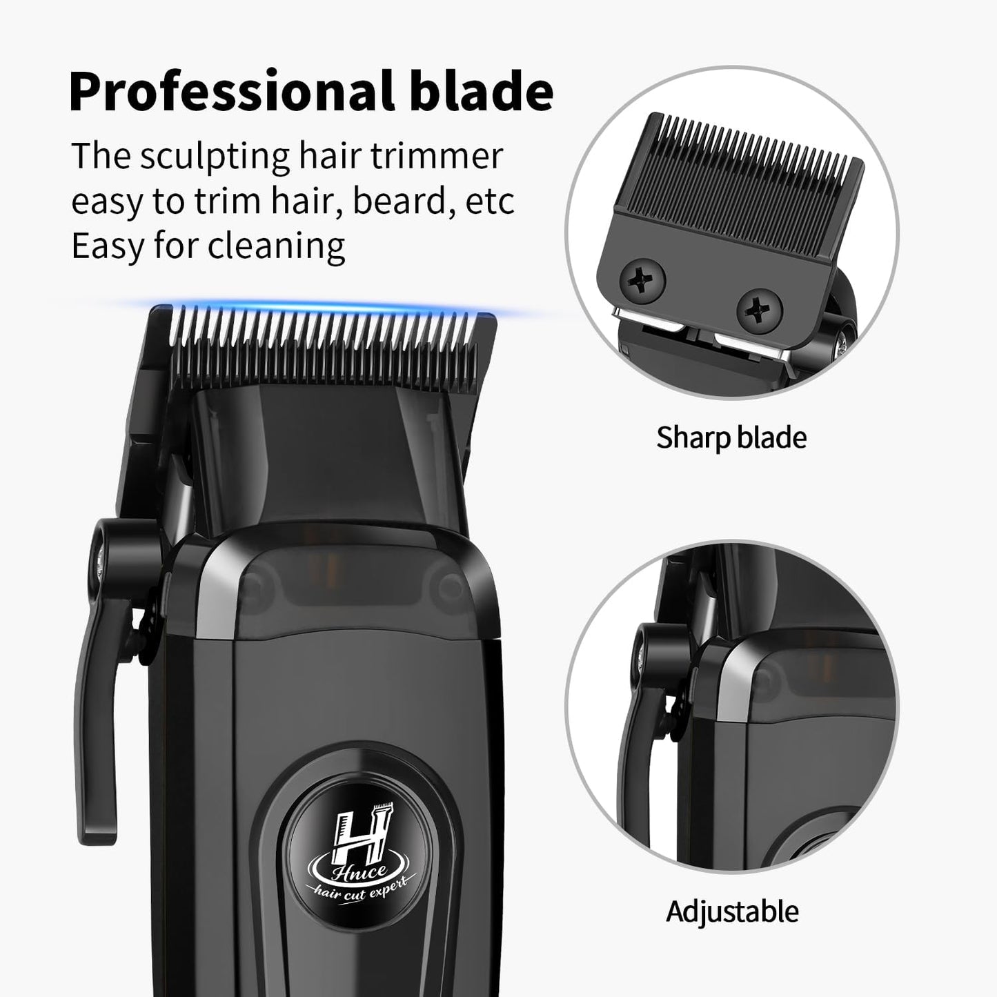 Professional Hair Clippers for Men - Cordless Barber Clippers with LED Display & 2000mAh Battery | 150 Mins Runtime, DLC Blade, 8 Guide Combs